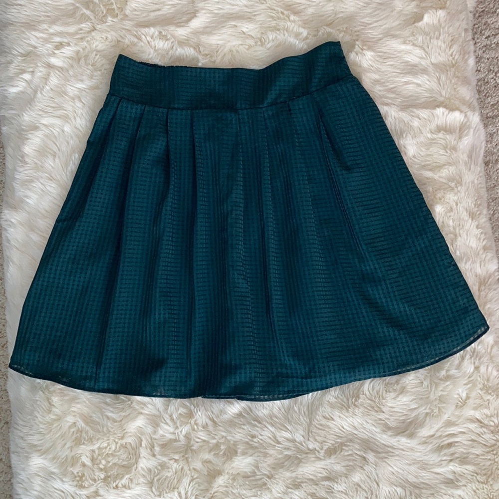 NWOT Green Chiffon Swing Skirt